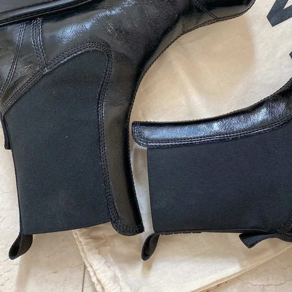 PreOwned GANNI CHUCKY BLACK PATENT BOOTS - Picture 8 of 9